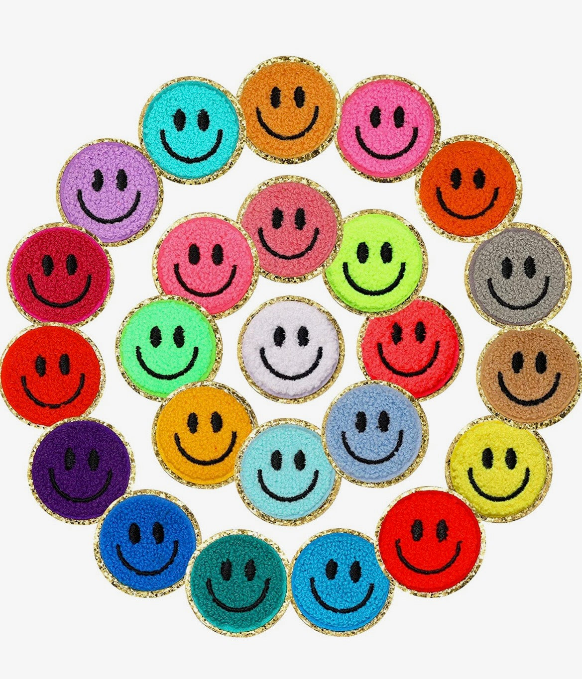 Smiley Face Iron-On Patch