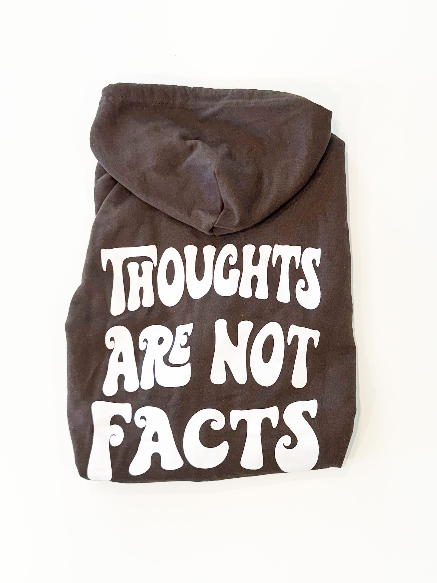 Thoughts are Not Facts Chocolate Brown Zip Up Hoodie