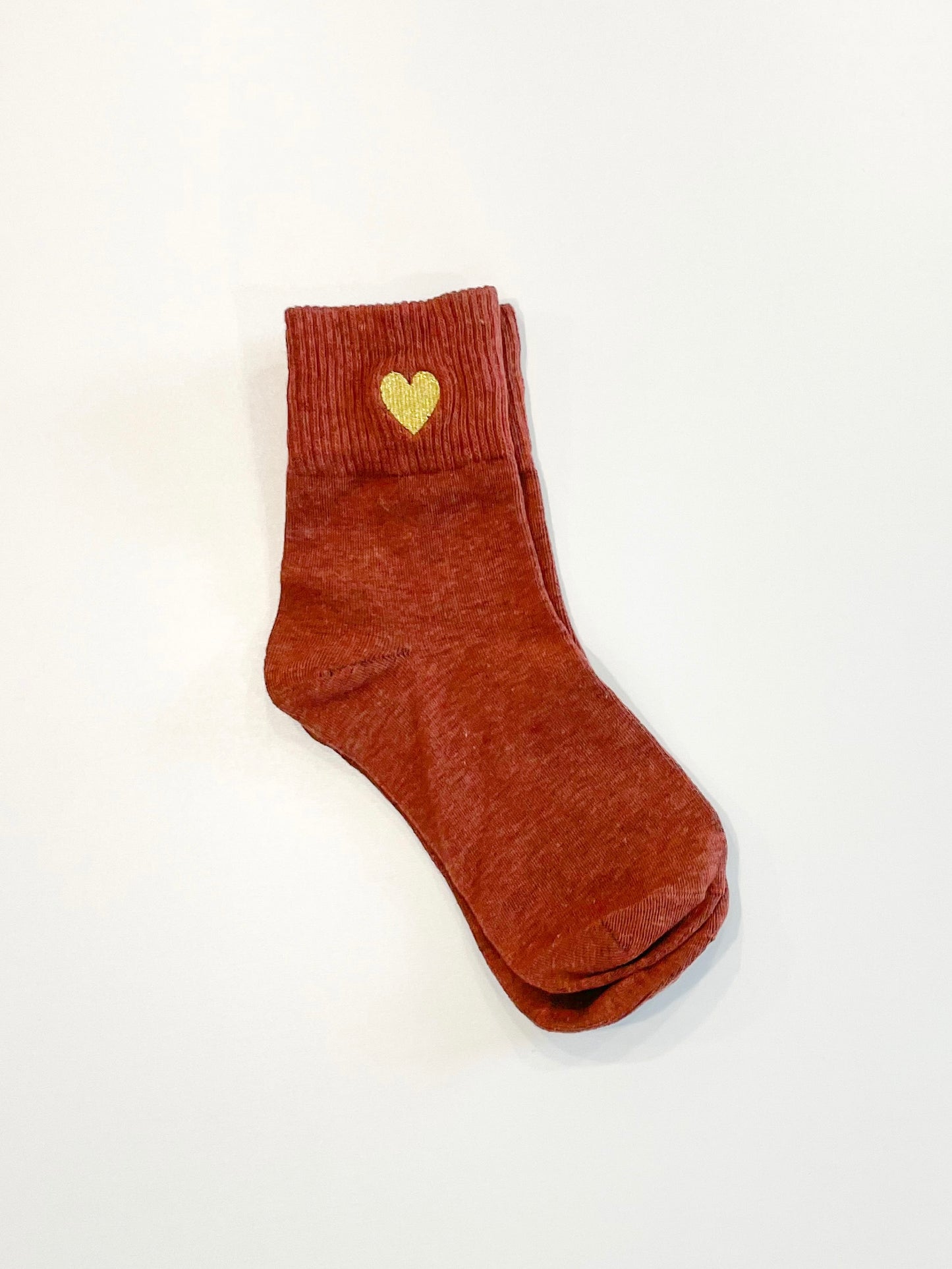 Embroidered Heart Ankle Socks