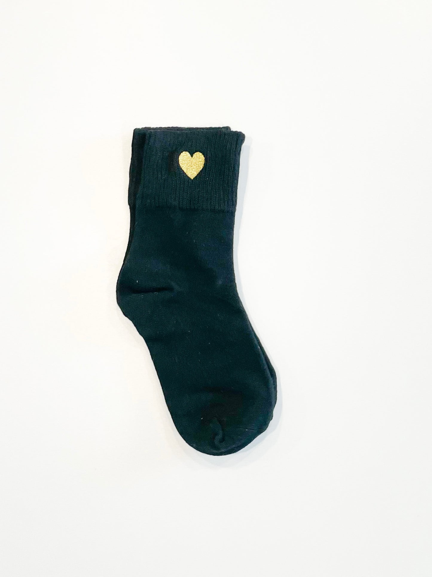 Embroidered Heart Ankle Socks
