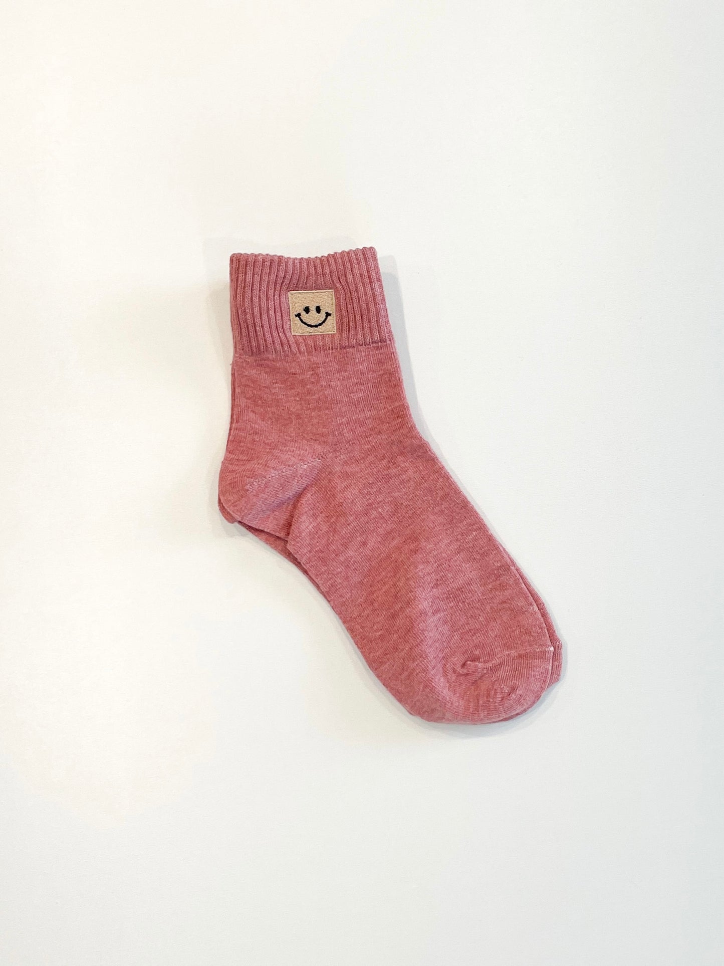 Embroidered Smiley Face Ankle Socks