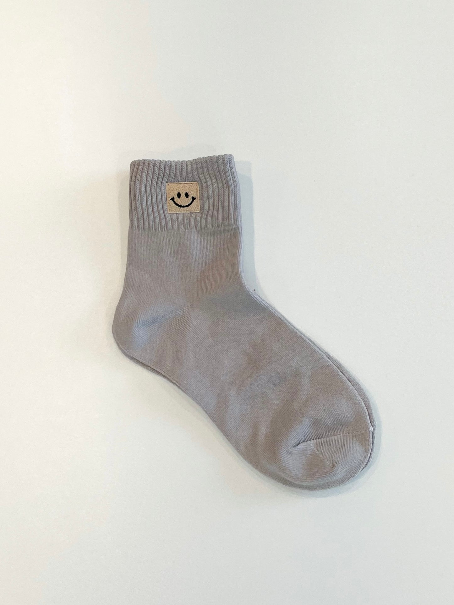 Embroidered Smiley Face Ankle Socks