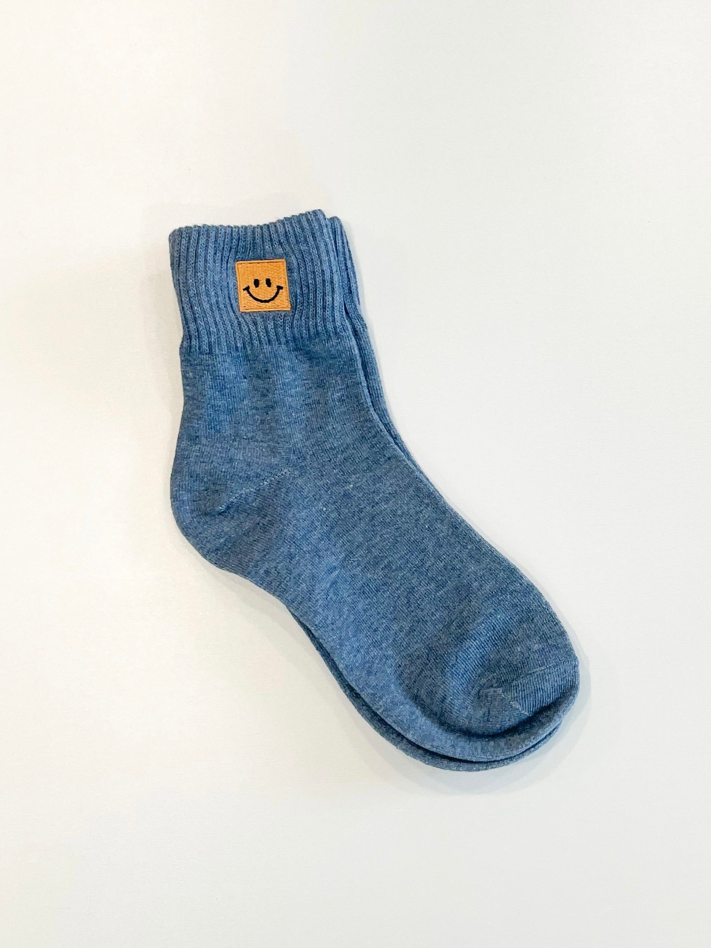 Embroidered Smiley Face Ankle Socks