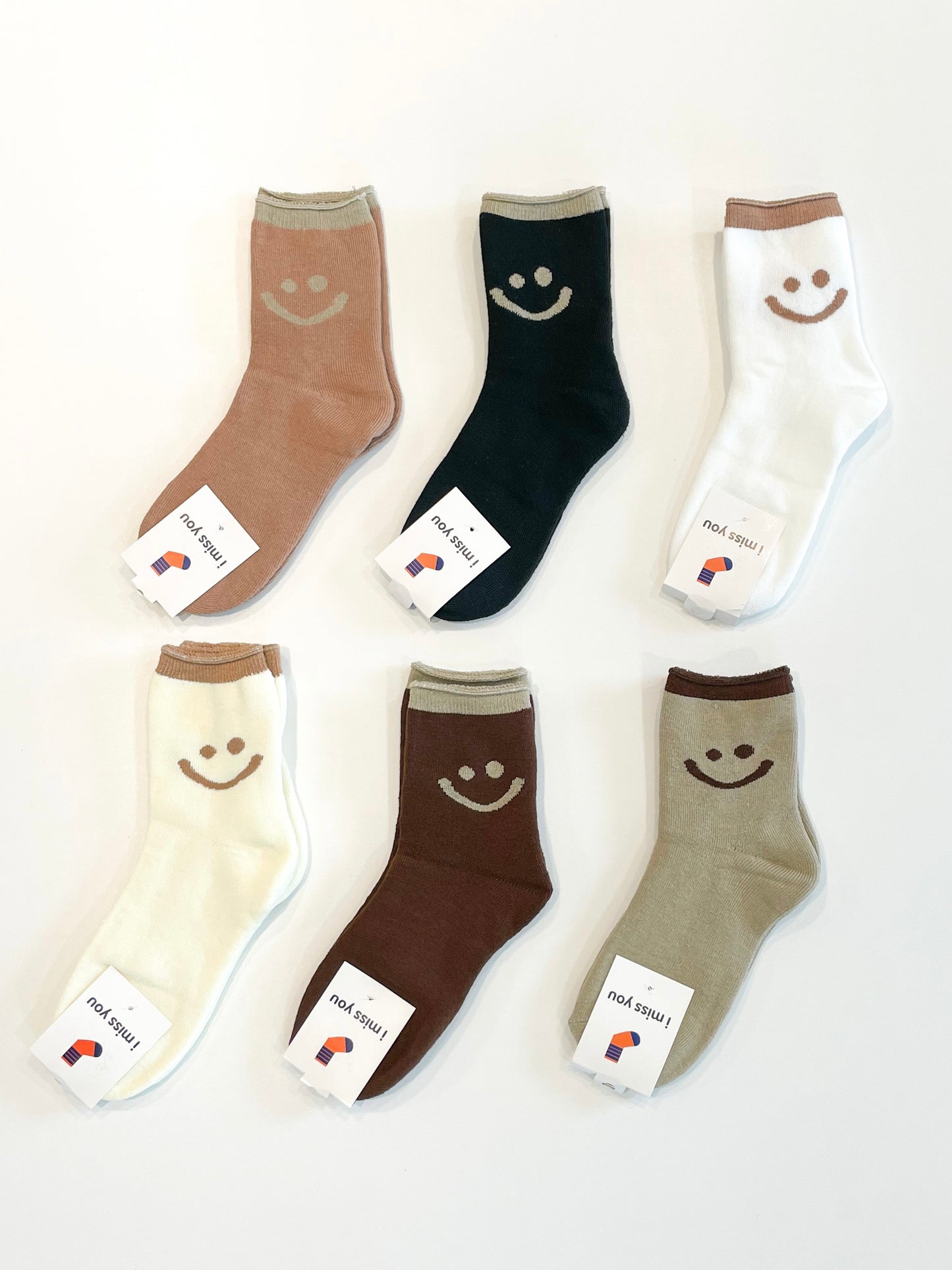 Happy Face Ankle Trim Socks